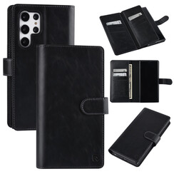 UNIQ Accessory Samsung Galaxy S22 Ultra Book type case - Card holder for 9 cards - Magnetic closure - Black