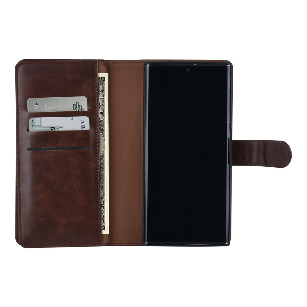 UNIQ Accessory UNIQ Accessory Samsung Galaxy S22 Ultra Book type case - Card holder for 9 cards - Magnetic closure - Dark Brown UNIQ Accessory UNIQ Accessory Samsung Galaxy S22 Ultra Book type case - Card holder for 9 cards - Magnetic closure - Dark Brown