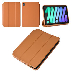 iPad Mini 2021 Book Case Tablet Cover - Hellbraun - Smart Case