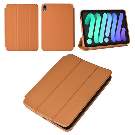 iPad Mini 2021 Book Case Tablet Housse - Brun clair - Smart Case iPad Mini 2021 Book Case Tablet Housse - Brun clair - Smart Case