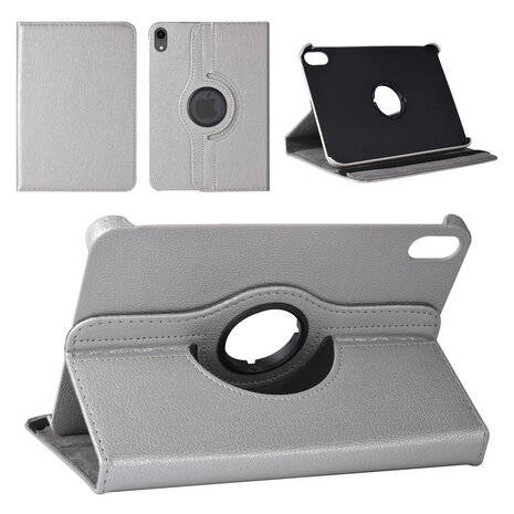 iPad Mini 2021 Book Case Tablet Cover - Silber - 360 Grad drehbar iPad Mini 2021 Book Case Tablet Cover - Silber - 360 Grad drehbar