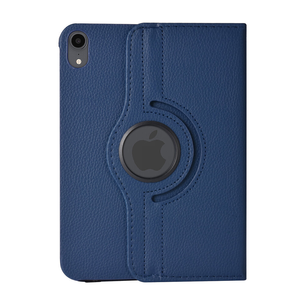 iPad Mini 2021 Book Case Tablethoes - DonkerBlauw - 360 graden draaibaar iPad Mini 2021 Book Case Tablethoes - DonkerBlauw - 360 graden draaibaar