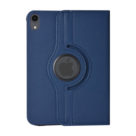 iPad Mini 2021 Book Case Tablethoes - DonkerBlauw - 360 graden draaibaar iPad Mini 2021 Book Case Tablethoes - DonkerBlauw - 360 graden draaibaar