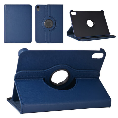 iPad Mini 2021 Book Case Tablethoes - DonkerBlauw - 360 graden draaibaar iPad Mini 2021 Book Case Tablethoes - DonkerBlauw - 360 graden draaibaar