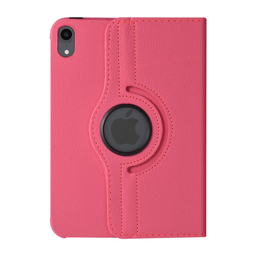 iPad Mini 2021 Book Case Tablethoes - Felroze - 360 graden draaibaar
