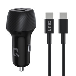 UNIQ Accessory autolader - 36 W, 2,4 A, 2 poorten, met kabel USB-C