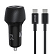 UNIQ Accessory UNIQ Accessory 2.4A 36 Watt Dual port Snelle Autolader - met kabel - USB Type-C - Zwart UNIQ Accessory UNIQ Accessory 2.4A 36 Watt Dual port Snelle Autolader - met kabel - USB Type-C - Zwart