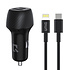 UNIQ Accessory 2.4A en 36 Watt dual poort snelle autolader - met USB Lightning kabel UNIQ Accessory 2.4A en 36 Watt dual poort snelle autolader - met USB Lightning kabel