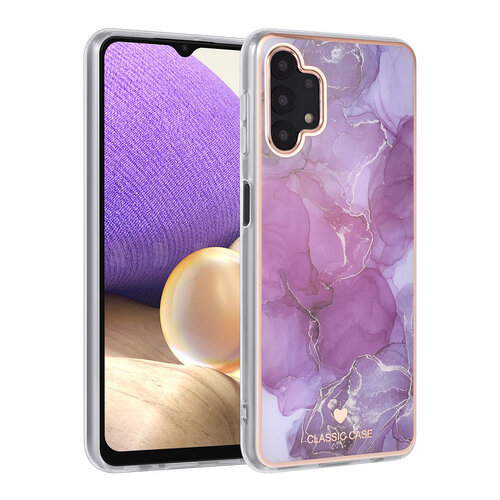 UNIQ Accessory UNIQ Classic Case Samsung Galaxy A32 5G TPU Back Cover hoesje - Marble Purple