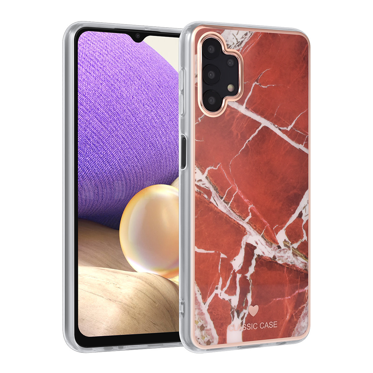 UNIQ Accessory UNIQ Classic Case Samsung Galaxy A32 5G TPU Back Cover hoesje - Marble Red