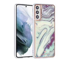 UNIQ Accessory UNIQ Classic Case Samsung Galaxy S21 Plus TPU Back Cover hoesje - Marble Aquamarine UNIQ Accessory UNIQ Classic Case Samsung Galaxy S21 Plus TPU Back Cover hoesje - Marble Aquamarine