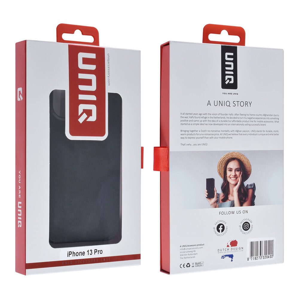 UNIQ Accessory UNIQ Accessory iPhone 13 Pro Backcover hoesje - Zwart UNIQ Accessory UNIQ Accessory iPhone 13 Pro Backcover hoesje - Zwart