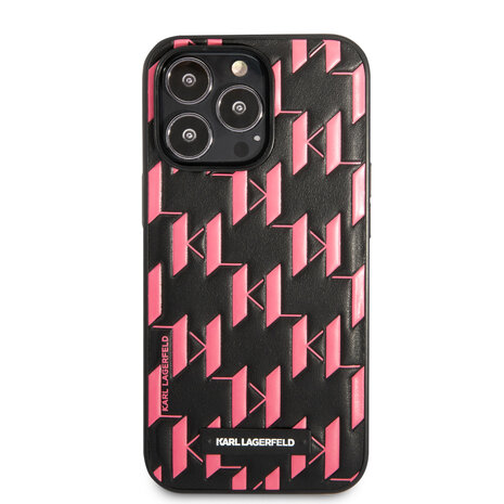 Karl Lagerfeld Karl Lagerfeld iPhone 13 Pro Hardcase Backcover - Monogram Plaque - Pink Karl Lagerfeld Karl Lagerfeld iPhone 13 Pro Hardcase Backcover - Monogram Plaque - Pink