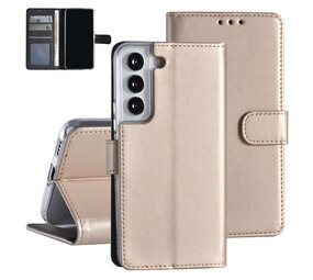Samsung Galaxy S22 Booktype hoesje - Pasjeshouder - Magneetsluiting - Goud Samsung Galaxy S22 Booktype hoesje - Pasjeshouder - Magneetsluiting - Goud
