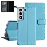 Samsung Galaxy S22 Booktype hoesje - Pasjeshouder - Magneetsluiting - LichtBlauw Samsung Galaxy S22 Booktype hoesje - Pasjeshouder - Magneetsluiting - LichtBlauw