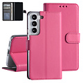 Samsung Galaxy S22 Booktype hoesje - Pasjeshouder - Magneetsluiting - Felroze