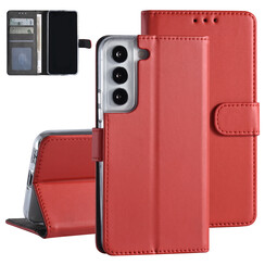 Samsung Galaxy S22 Book type Case - Card holder - Magnetic closure - Red