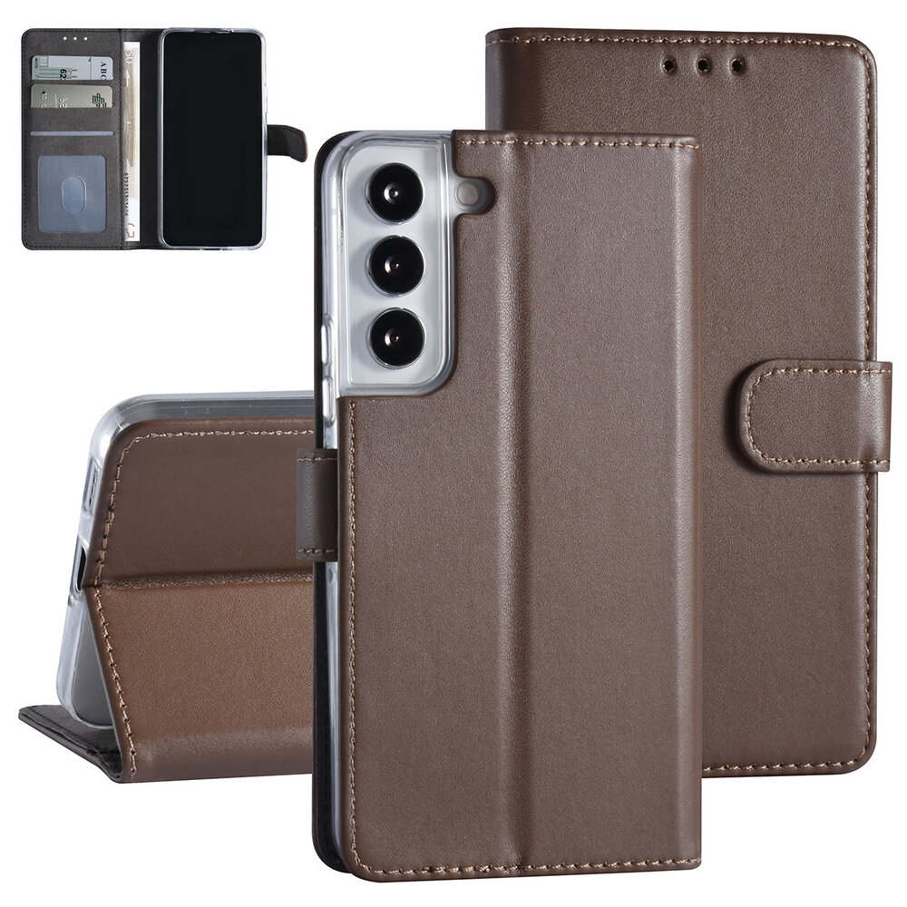 Samsung Étui Galaxy S22 Book type housse - Porte-cartes - Fermeture magnétique - Marron Samsung Étui Galaxy S22 Book type housse - Porte-cartes - Fermeture magnétique - Marron
