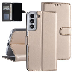 Samsung Galaxy S22 Plus Book type Case - Card holder - Magnetic closure - Gold
