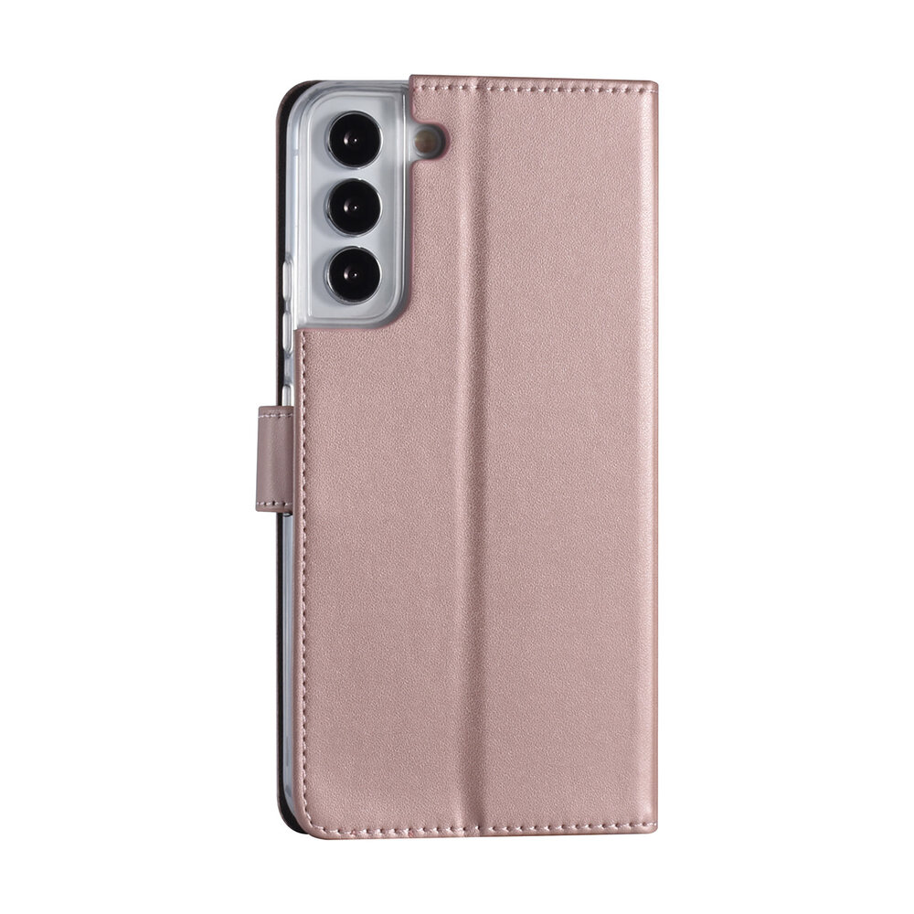 Samsung Galaxy S22 Plus Booktype hoesje - Pasjeshouder - Magneetsluiting - Rose Gold Samsung Galaxy S22 Plus Booktype hoesje - Pasjeshouder - Magneetsluiting - Rose Gold