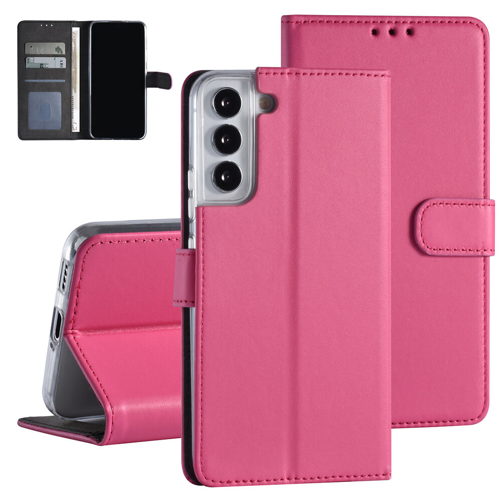 Samsung Galaxy S22 Plus Book-Case Hül - Kartenhalter - Magnetverschluss - Hot Pink Samsung Galaxy S22 Plus Book-Case Hül - Kartenhalter - Magnetverschluss - Hot Pink