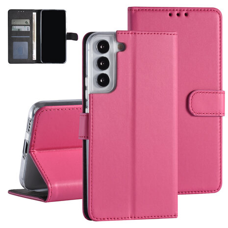 Samsung Galaxy S22 Plus Book-Case Hül - Kartenhalter - Magnetverschluss - Hot Pink Samsung Galaxy S22 Plus Book-Case Hül - Kartenhalter - Magnetverschluss - Hot Pink