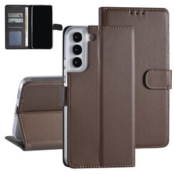 Samsung Galaxy S22 Plus Booktype hoesje - Pasjeshouder - Magneetsluiting - Bruin