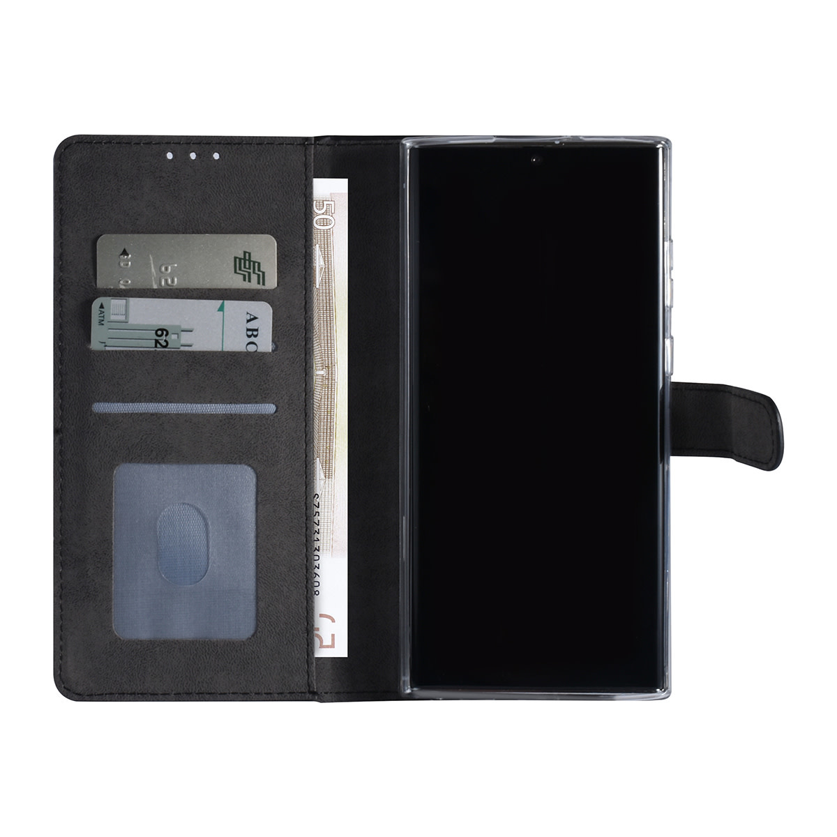 Samsung Galaxy S22 Ultra Booktype hoesje - Pasjeshouder - Magneetsluiting - Zwart, foto 4 van 4