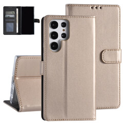 Samsung Galaxy S22 Ultra Book-Case Hül - Kartenhalter - Magnetverschluss - Gold