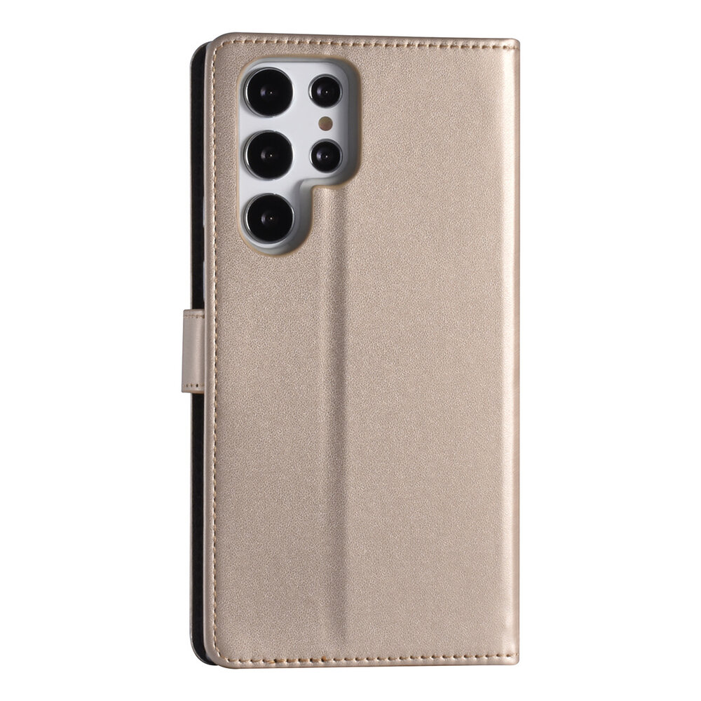 Samsung Galaxy S22 Ultra Book type Case - Card holder - Magnetic closure - Gold Samsung Galaxy S22 Ultra Book type Case - Card holder - Magnetic closure - Gold