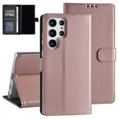 Samsung Galaxy S22 Ultra Booktype hoesje - Pasjeshouder - Magneetsluiting - Rose Gold