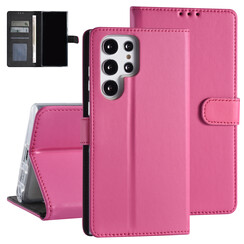 Samsung Galaxy S22 Ultra Book type Case - Card holder - Magnetic closure - Hot Pink