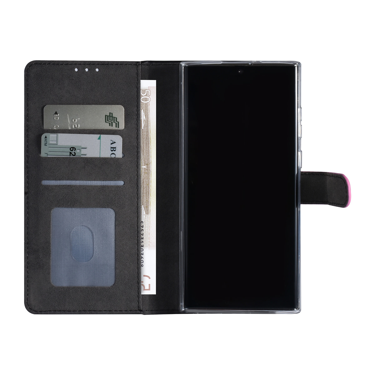 Samsung Galaxy S22 Ultra Booktype hoesje - Pasjeshouder - Magneetsluiting - Felroze, foto 4 van 4