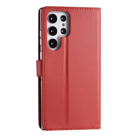 Samsung Galaxy S22 Ultra Book type Case - Card holder - Magnetic closure - Red Samsung Galaxy S22 Ultra Book type Case - Card holder - Magnetic closure - Red