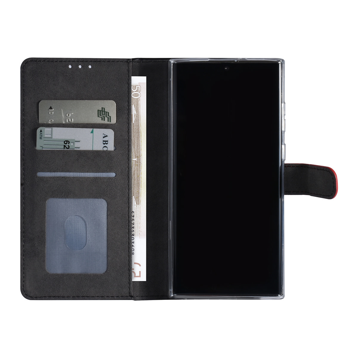 Samsung Galaxy S22 Ultra Booktype hoesje - Pasjeshouder - Magneetsluiting - Rood, foto 4 van 4