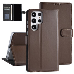 Samsung Galaxy S22 Ultra Book type Case - Card holder - Magnetic closure - Brown