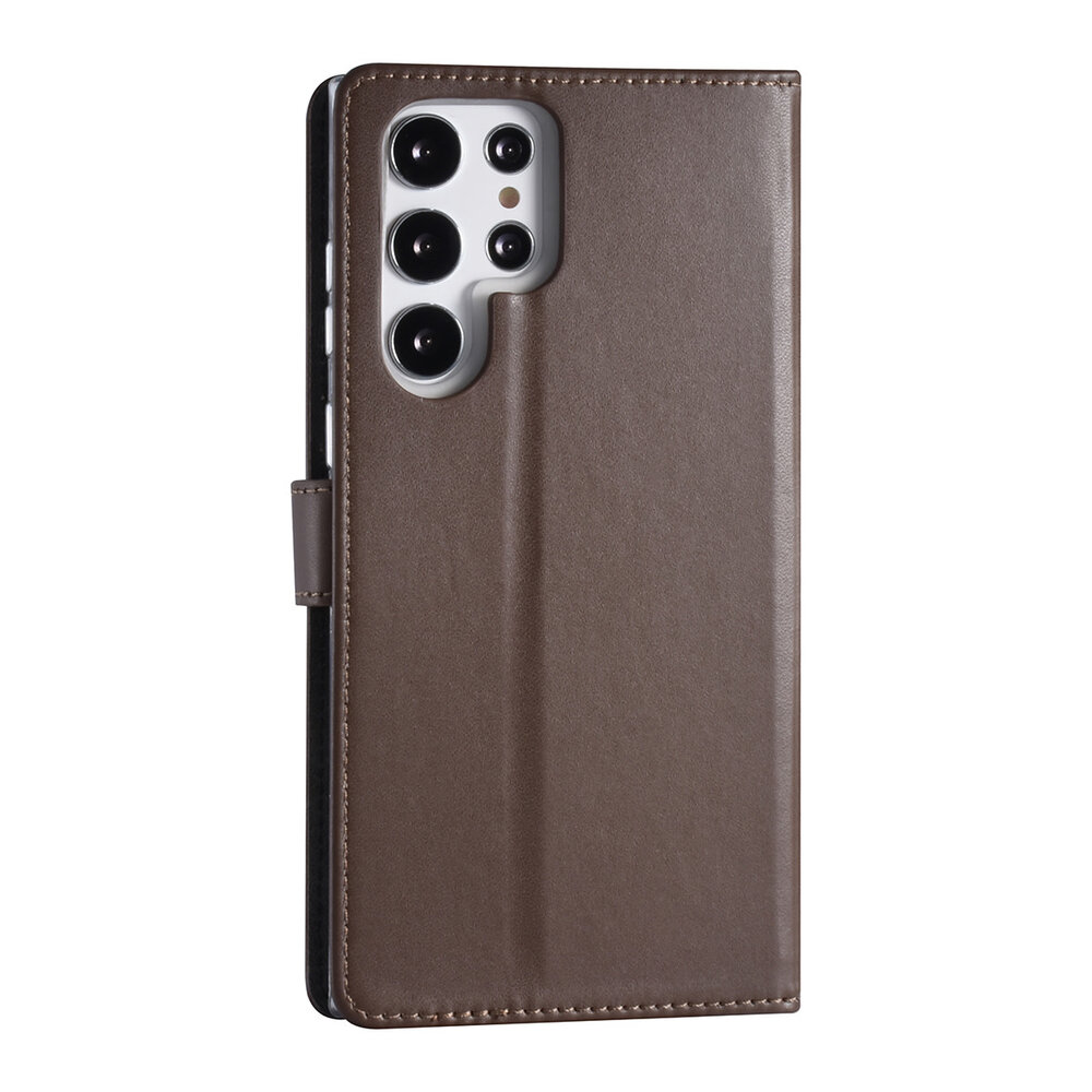 Samsung Galaxy S22 Ultra Book-Case Hül - Kartenhalter - Magnetverschluss - Braun Samsung Galaxy S22 Ultra Book-Case Hül - Kartenhalter - Magnetverschluss - Braun
