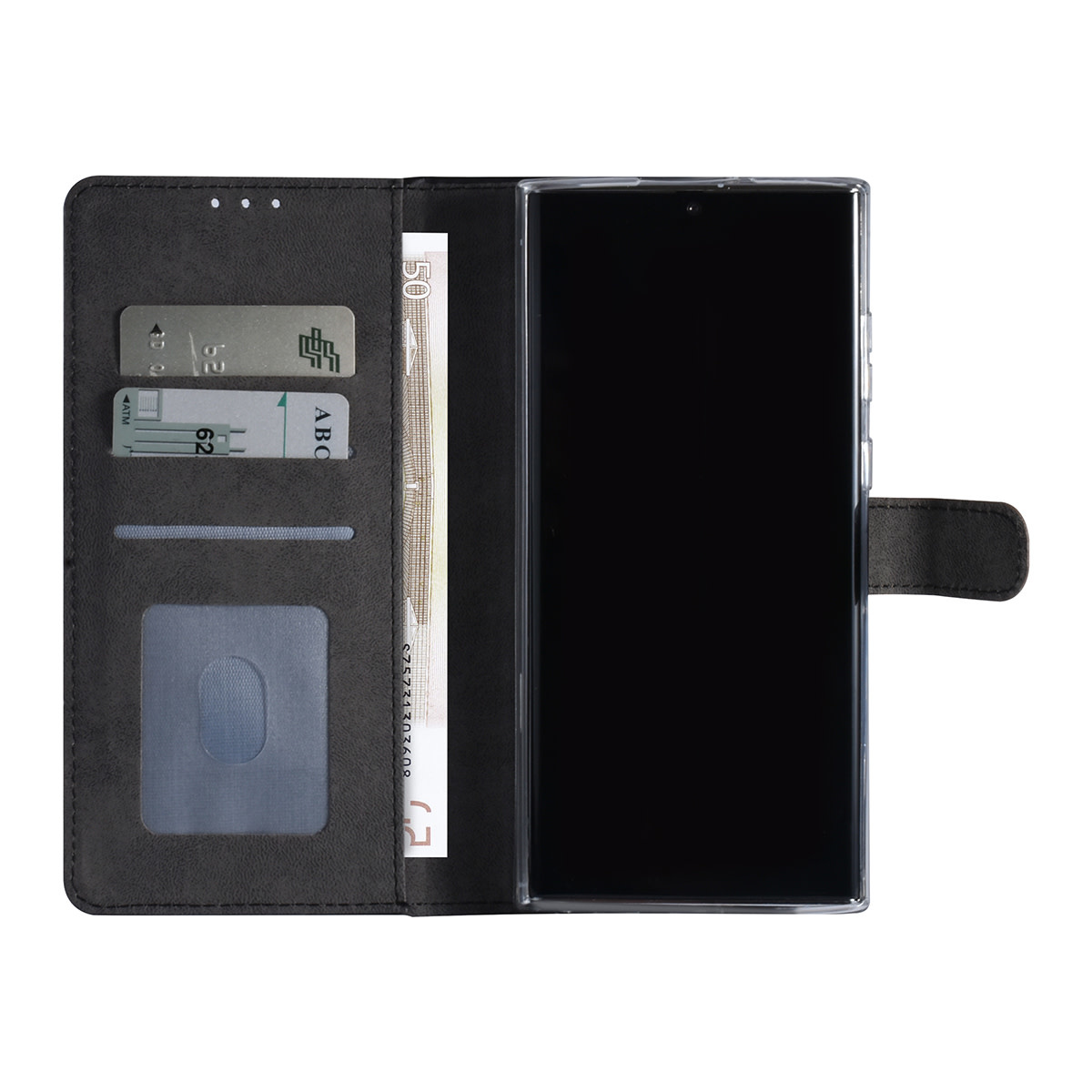 Samsung Galaxy S22 Ultra Booktype hoesje - Pasjeshouder - Magneetsluiting - Bruin, foto 4 van 4