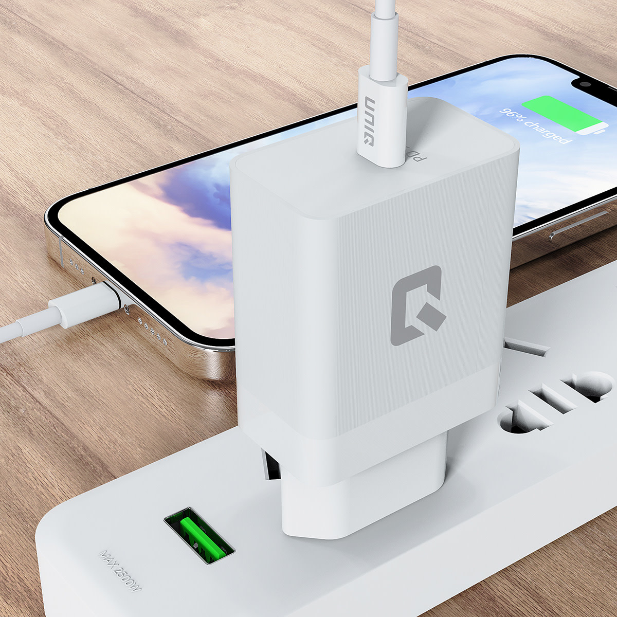 TUNIQ TUNIQ Snellader PD 25W Adapter met USB Type-C kabel - Wit, foto 4 van 5