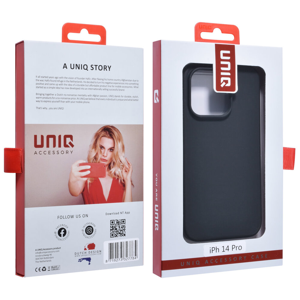 UNIQ Accessory UNIQ Accessory iPhone 14 Pro TPU Backcover - Zwart UNIQ Accessory UNIQ Accessory iPhone 14 Pro TPU Backcover - Zwart