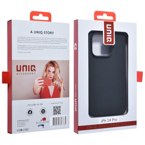 UNIQ Accessory UNIQ Accessory iPhone 14 Pro TPU Backcover - Zwart UNIQ Accessory UNIQ Accessory iPhone 14 Pro TPU Backcover - Zwart