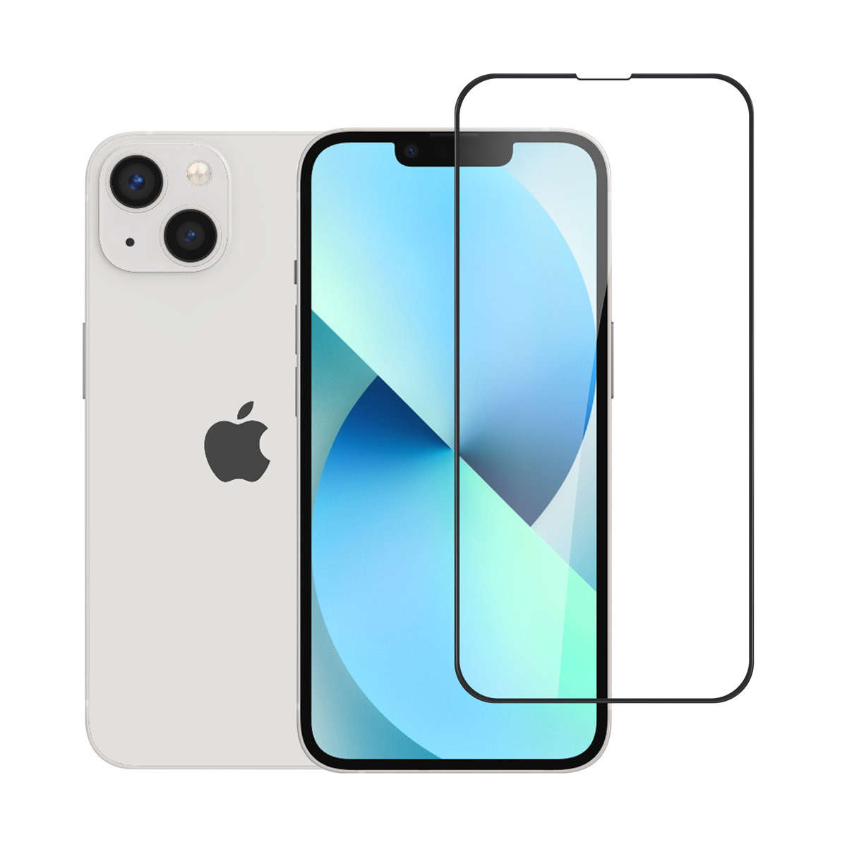 UNIQ Accessory box of 10 - UNIQ Accessory iPhone 14 10D Full coverage Screenprotector - Zwarte Rand