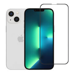 box of 10 - UNIQ Accessory iPhone 14 Plus 10D Full Coverage Tempered Glass - Black Edge
