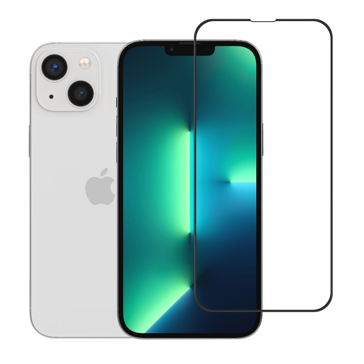 UNIQ Accessory box of 10 - UNIQ Accessory iPhone 14 Plus 10D Full coverage Screenprotector - Zwarte Rand