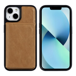 UNIQ Accessory iPhone 14 & 13 Hardcase-Ruckseite - mit abnehmbarem Kartenhalter - Hellbraun