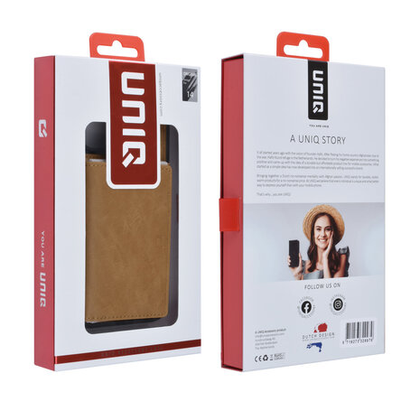 UNIQ Accessory UNIQ Accessory Coque arriere rigide iPhone 14 & 13- avec porte-carte amovible - Brun clair UNIQ Accessory UNIQ Accessory Coque arriere rigide iPhone 14 & 13- avec porte-carte amovible - Brun clair