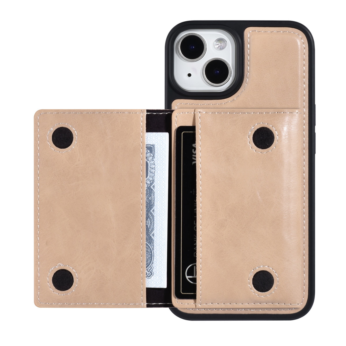 UNIQ Accessory UNIQ Accessory iPhone 14 & 13 Backcover hoesje - met afneembare Pasjeshouder - Goud, foto 4 van 6