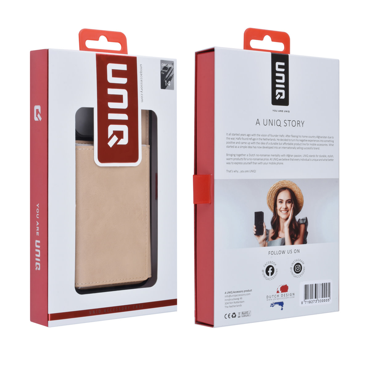 UNIQ Accessory UNIQ Accessory iPhone 14 & 13 Backcover hoesje - met afneembare Pasjeshouder - Goud, foto 6 van 6