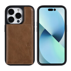 UNIQ Accessory iPhone 14 Pro Hardcase Backcover - with removable card holder - Dark Brown