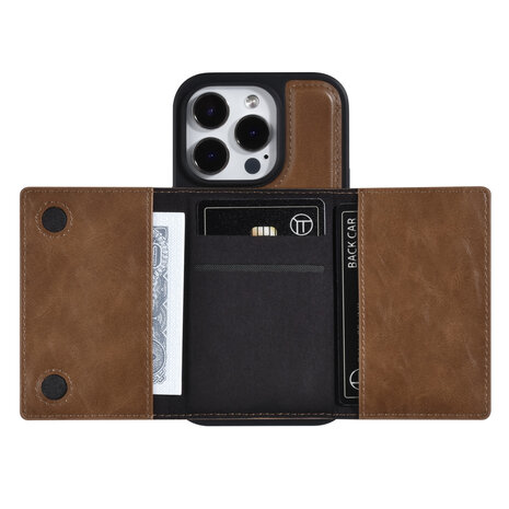 UNIQ Accessory UNIQ Accessory Coque arrière rigide iPhone 14 Pro- avec porte-carte amovible - Marron foncé UNIQ Accessory UNIQ Accessory Coque arrière rigide iPhone 14 Pro- avec porte-carte amovible - Marron foncé